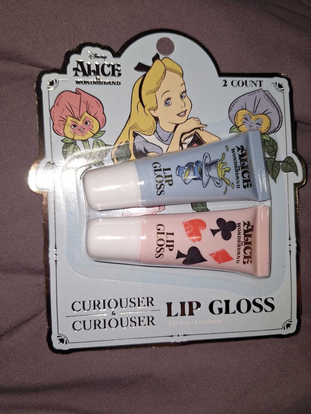 Disney Alice in Wonderland Lip Gloss Duo - Blue & Pink